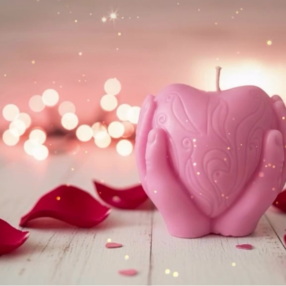 Pink Heart-Shaped Candle-Valentines day gift idea